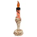 Detaillierte Ansicht der LED-Skeletthand-Kerzenlampe mit Fledermausdrucken für Halloween - S / Orange