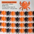 Guirlanda de araña de papel de 3 m para una gran decoración de fiesta de Halloween. - Guirnalda de Arañas Negra y Naranja