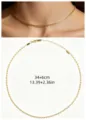 Vue détaillée du collier ras de cou en acier inoxydable plaqué or 18K aux boucles délicates. - Chaîne à Maillons en D