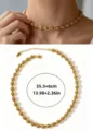 Collier ras de cou perles acier inoxydable doré femme, chaîne clavicule plaqué or 18k chic. - Chaînes cylindriques cœur évidé