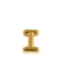 Gouden opgeblazen letter I bedel hanger, roestvrijstalen DIY sieraden accessoire voor armband. - Letter I
