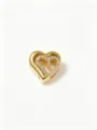 Gouden strass hart hanger voor DIY mode armbanden en stijlvolle ketting accessoires. - Dubbele harten ingelegd met zirkonia