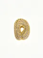 Vergoldeter Edelstahl Blasen Buchstabe Anhänger glänzende Strass Alphabet Halskette Schmuck. - Kreuzketten Typ D