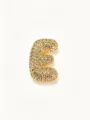 Gold Paved Bubble Letter E Pendant Stainless Steel Necklace Chic Fashion Jewelry - Style E Cross Chains