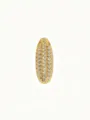 Gold plated stainless steel full diamond bubble letter pendant necklace detail view showcase. - Style I Cross Chains
