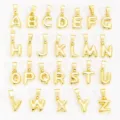 Goldener Buchstabe Anhänger Halskette Alphabet Initialen Schmuck Accessoires für Damen Alltag - Kirsch-Kunstperle Buchstabe A
