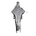 Halloween hanging skeleton ghost with long black and white tattered gauze cloak decoration - Skeleton Ghost with Hands / Black and White