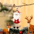 Lindo adorno de Papá Noel de felpa para árbol con patas de cadena, decoración festiva - Estilo de Pie de Cuenta Rojo y Verde (Papá Noel) / 19x8.5x1cm