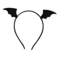 Schwarzer Fledermausflügel-Haarreif aus Leder für Halloween-Partykostüme und Zubehör - Schwarzes Vliesstoff Stirnband
