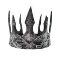 Corona de rey medieval plateada vintage para Halloween y fiestas de disfraces detallada - Talla única / Corona de Rombos Plata