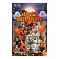 Halloween-Ballonbogen-Dekorationsset mit orangefarbenen schwarzen und Augapfel-Ballons - 63 Stück Kürbisauge 02 Stil