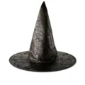 Mystischer schwarzer Hexenhut mit metallischem Crackle-Muster für Halloween-Partys - Rissmuster Zaubererhut