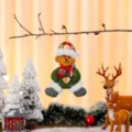 Pluche teddybeer kersthanger met groene outfit en geruite hoed voor de kerstboom - Rood-Groene Hart Stijl (Beer)