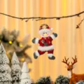 Schattige pluche sneeuwpop hanger voor een sfeervolle en feestelijke kerstdecoratie - Rood-Groene Dansende Stijl (Sneeuwpop)