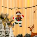 Schattig stoffen peperkoekmannetje hangend ornament voor feestelijke kerstboom - Rood Groen Dansend-Hert