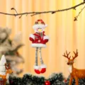 Feestelijke pluche sneeuwpop kerstboomhanger met lange benen en rode schoenen voor kerst - Rood-Groene Lange Benen Stijl (Sneeuwpop)
