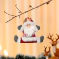 Handgemaakte stoffen kerstman hangende versiering voor de kerstboom - Rood-Groene Open Benen Stijl (Kerstman)