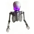 Λεπτομέρεια σκελετού Halloween 40 εκ. με φωτεινά μωβ μάτια για διακόσμηση πάρτι - Φωτεινός σκελετός μισού σώματος 20cm