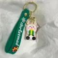 Detailansicht eines Weihnachts-Schlüsselanhängers mit süßem Rentier und Silikonband - Geschenk Rentier