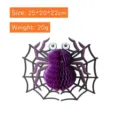 Decorazione di Halloween a nido d'ape ragno viola in carta per l'atmosfera festiva - Ragno Ragnatela Piegato
