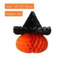 Decorazione di Halloween in carta a nido d'ape con zucca arancione e cappello da strega nero - Cappello a Zucca a Nido d'Ape