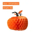 Large 24cm 3D Halloween honeycomb paper pumpkin hanging decoration for festive party - Honeycomb Pumpkin with Leaves