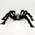 75cm Halloween-Spinne mit schwarzem Fell und goldenem Pailletten-Körper für Dekoration - Gold Stil