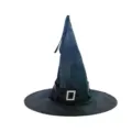Schwarzer LED leuchtender Hexenhut mit silberner Schnalle für Halloween Kostümpartys - Nicht Leuchtender Schnallenstil / Schwarz