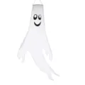 Weiße Halloween Geist Windsack Hängedekoration mit einem Cartoon-Lächeln Aufdruck - Expression 7 Smiling (Non-Luminous)