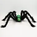 Riesige Halloween-Plüschspinne mit grünen Pailletten und Augen - Grün