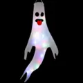 Leuchtender Halloween Geist Windsack mit bunten LED-Lichtern für die Außendekoration - Tongue Out (Luminous)