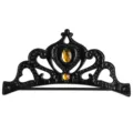 Eleganter schwarzer Prinzessinnen-Stoffkranz mit gelben Edelsteinen für Kindergeburtstag - Einheitsgröße / Schwarze Königinkrone