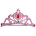 Prinzessinnen-Tiara aus pinkfarbenem Metallic-Stoff für Kindergeburtstage mit Herzen - Einheitsgröße / Rosa Königinkrone