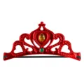 Corona de princesa de tela roja brillante para fiestas de cumpleaños de niños - Talla única / Corona de Reina Roja