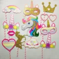 Detaillierte Ansicht bunter Einhorn Fotorequisiten für Babyparty und Kindergeburtstagsfeiern - Einhorn-Thema