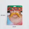 Abmessungen des gelben künstlichen Schnurrbart-Kostümzubehörs in der Verpackung (15x19,3 cm) - Langhaar Geformter Stil / Orange
