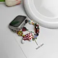 Weihnachtliches Ersatzarmband mit Lebkuchenmann-Perlen für Apple Watch Series 10 9 8 - Weihnachtsmütze