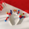 Festliches rot-weißes Löwentanz-Stirnband aus Plüsch für Mädchen Chinesisches Neujahr - Einheitsgröße / Einhörnchen Bunte Bommel Haarreif