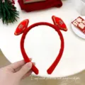 Festlicher roter Plüsch-Haarreif zum chinesischen Neujahr für Mädchen mit Pailletten - Einheitsgröße / Ingot-Form 'Shun' Zeichen Haarreif