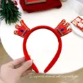 Festliches rotes Samt-Kronen Stirnband für Mädchen Neujahr Feier Haarschmuck Geschenk - Einheitsgröße / Bestickter Kronen-Haarreif