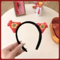 Festliches rotes Glücksbeutel-Haarband für chinesisches Neujahr Kinderhaarschmuck - Einheitsgröße / Glückstasche Mädchen Schwarzer Haarreif