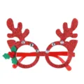 Rote Glitzer-Weihnachts-Rentier-Geweih-Brillen für festliche Party-Foto-Requisiten - Einheitsgröße / Rote Rentiergeweihe