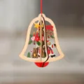 Handgefertigte 3D-Weihnachtsglocke aus Holz mit gelasertem Weihnachtsmann-Motiv - 3D Glocke Weihnachtsmann