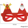 Festliche rote Glitzer-Weihnachtsbrille mit Weihnachtsmann und Elch, 16,5 cm breit - Einheitsgröße / Rentier Weihnachtsmann