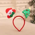 Festlicher Weihnachts-Haarreif mit Weihnachtsmann- und funkelnden Tannenbaum-Motiven - Schneemann und Baum Stil (5780282400485)