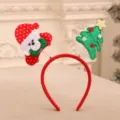 Festlicher roter Weihnachts-Haarreif mit Weihnachtsmann und glitzerndem Tannenbaum - Bär und Baum Stil (5780282400487)
