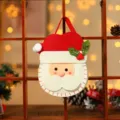 Süßer Weihnachtsmann Filz Geschenktüte für Weihnachtsäpfel und Süßigkeiten - Geschenktüte mit rundem Boden (Weihnachtsmann) Beige
