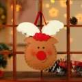 Festliche weihnachtliche Rentier-Geschenktüte aus Filz mit Flügeln und rotem Tragegriff - Geschenktüte mit rundem Boden (Rentier)