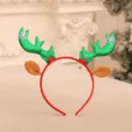 Festlicher Weihnachts-Rentier-Haarreif mit grünem Glitzer und roten Details - Grünes Geweih Ohren Stil (5780282400490)