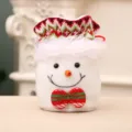 Süßer Schneemann Weihnachts-Geschenkbeutel mit Kordelzug für Süßigkeiten oder Äpfel - Puppen-Kordelzugbeutel - Schneemann / Weiß